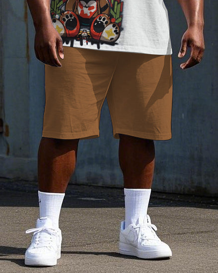 Big & Tall Streetwear T-Shirt Shorts Set for big men view 3