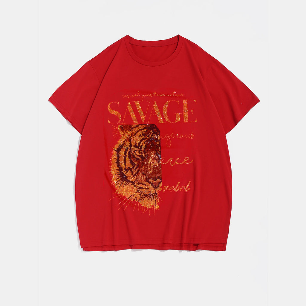 Big & Tall Red Streetwear T-Shirt for big men view 2