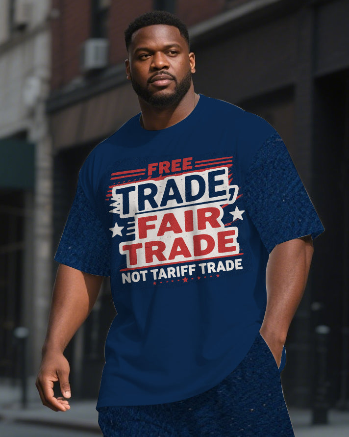 Big & Tall Graphic T-Shirt Pants Set for big men view 2