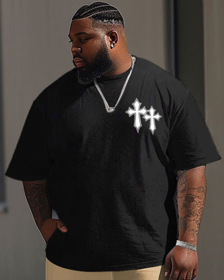 Big & Tall Graphic T-Shirt Shorts Set for big men view 2