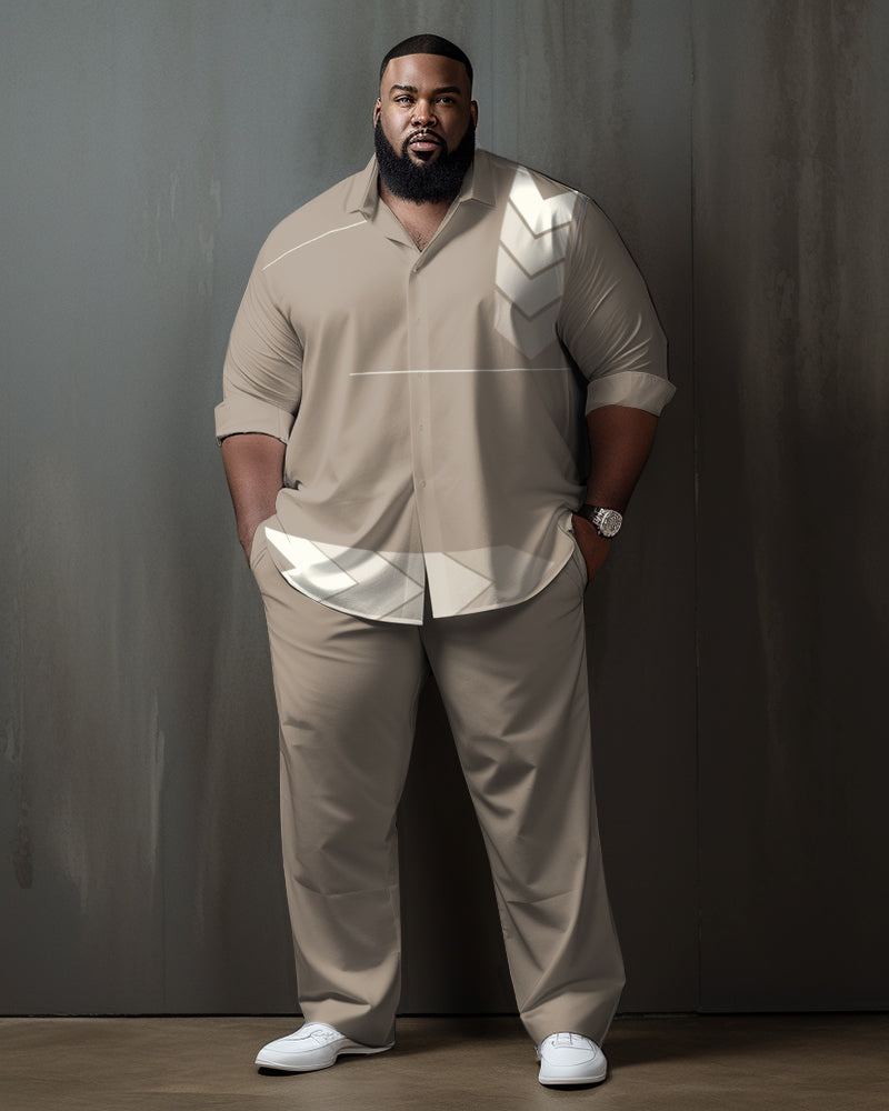 Big & Tall Geometric Graphic Two-piece Set for big men view 1