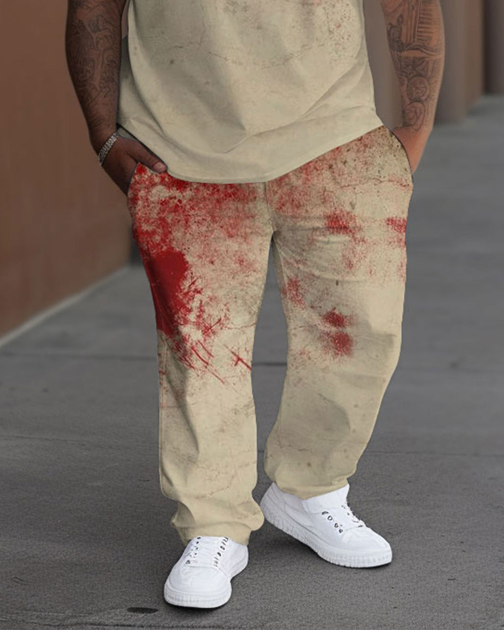 Big & Tall Graphic T-Shirt Pants Set for big men view 3