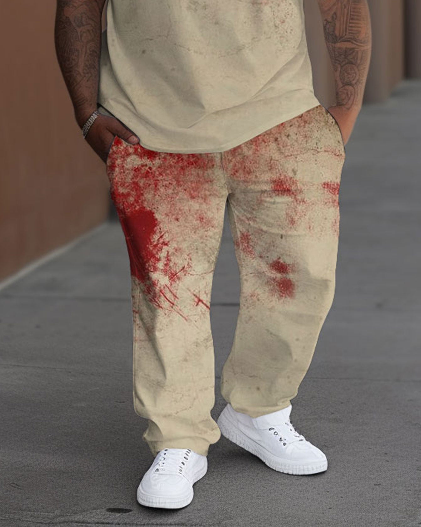 Big & Tall Graphic T-Shirt Pants Set for big men view 3