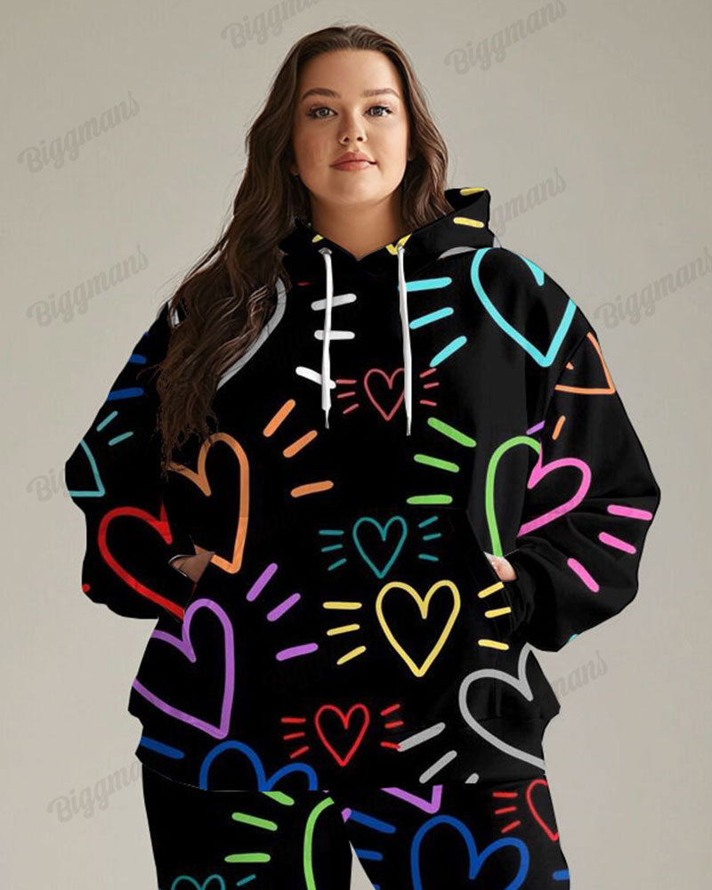 Big & Tall Graphic Hoodie Sweatpants Set for big men view 2