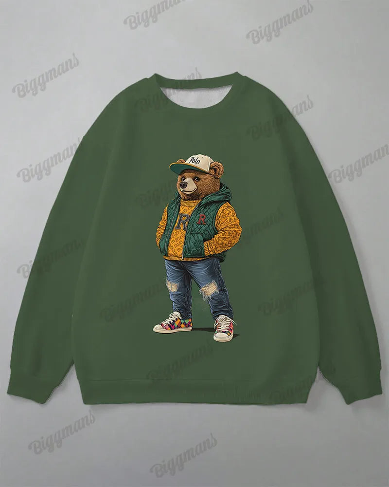 Big & Tall Green Graphic Graffiti Two-piece Set for big men view 3