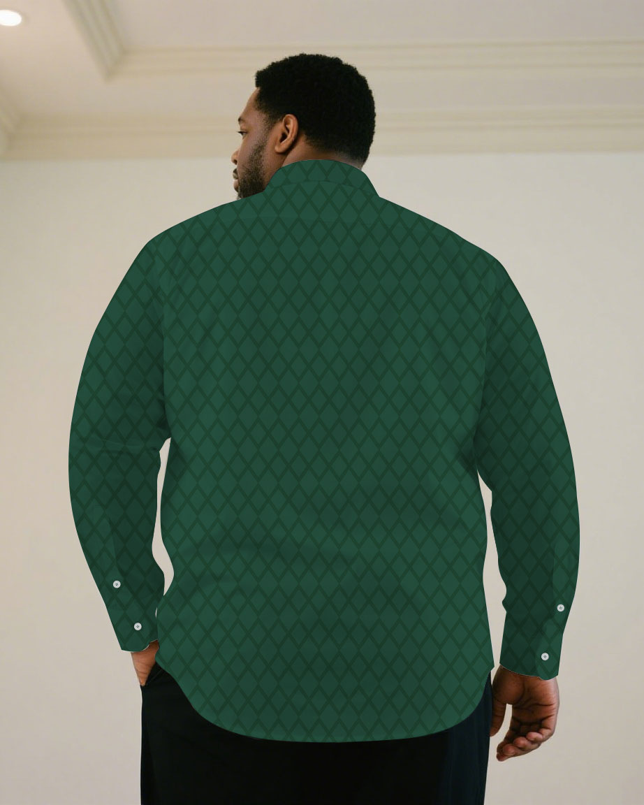 Big & Tall Black Khaki Long Sleeve Shirt for big men view 2