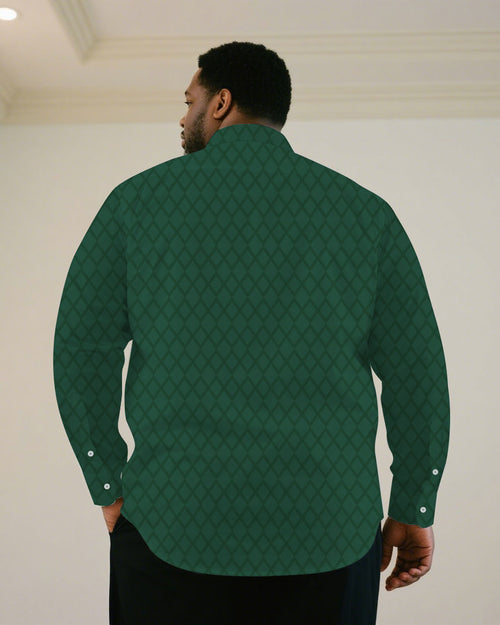 Big & Tall Black Khaki Long Sleeve Shirt for big men view 2