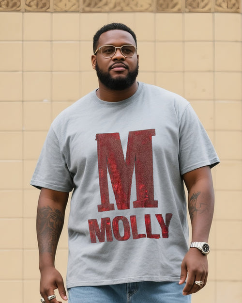 Big & Tall Denim Streetwear T-Shirt Shorts Set for big men view 2