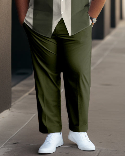 Big & Tall Graphic Business Casual T-Shirt Pants Set for big men view 3