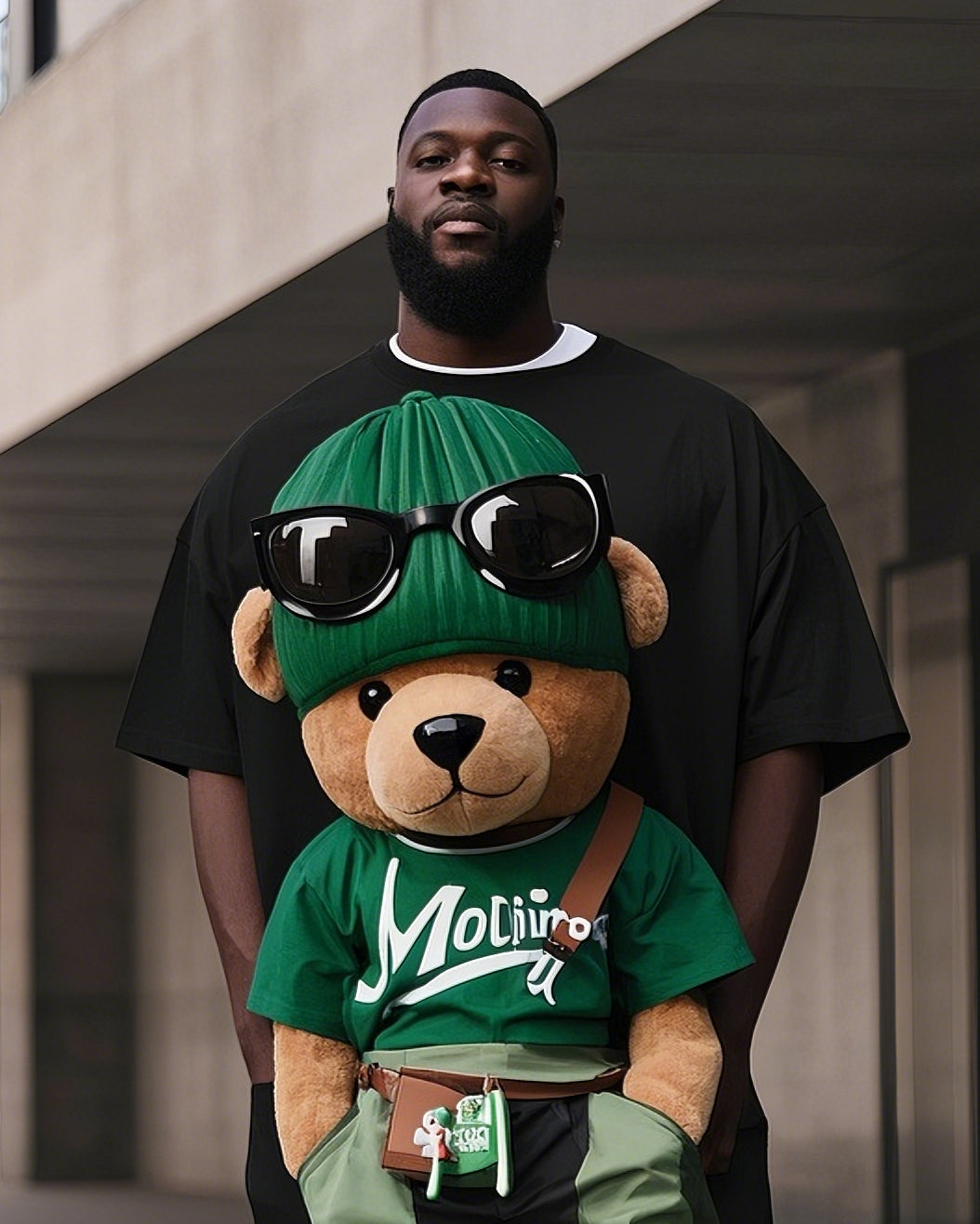 Big & Tall Graphic Streetwear Two-piece Set for big men view 6
