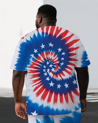 Big & Tall Graphic T-Shirt Shorts Set for big men view 2