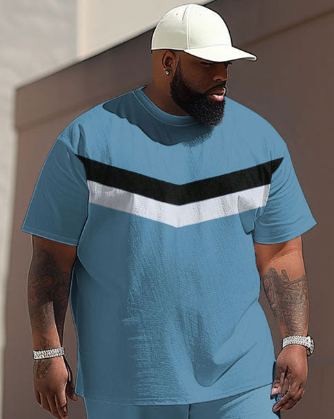 Big & Tall Colorblock T-Shirt Pants Set for big men view 2