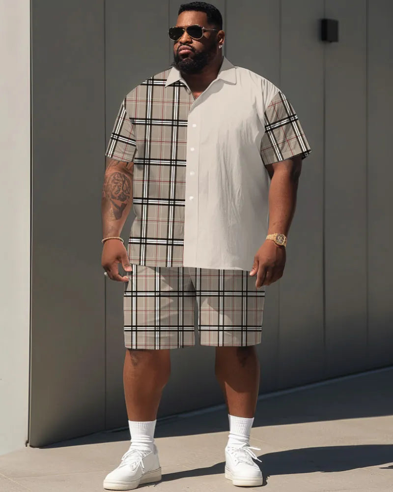 Big & Tall Colorblock Plaid Jeans for big men view 1