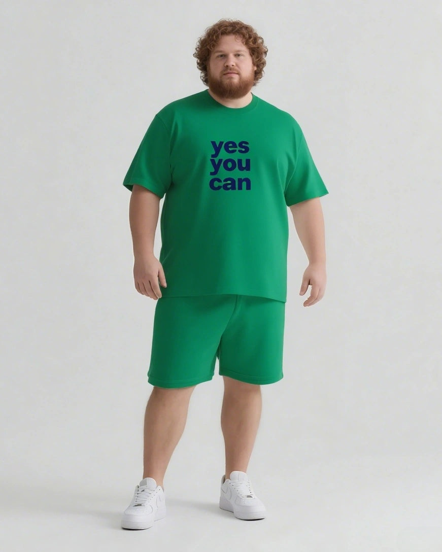 Big & Tall Graphic T-Shirt Shorts Set for big men view 10