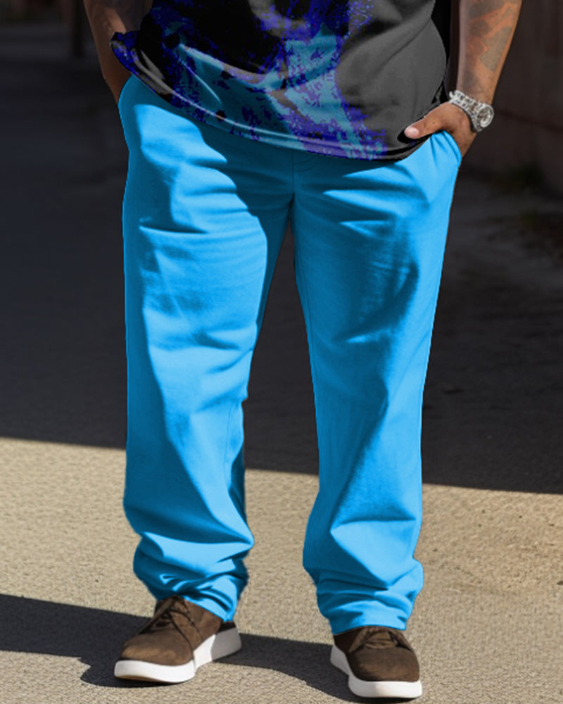 Big & Tall Graphic T-Shirt Pants Set for big men view 3