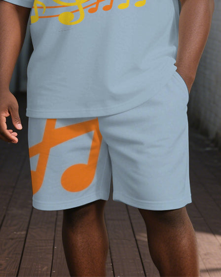 Big & Tall Streetwear Polo Shorts Set for big men view 3