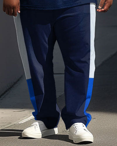 Big & Tall Colorblock Graphic Two-piece Set for big men view 3
