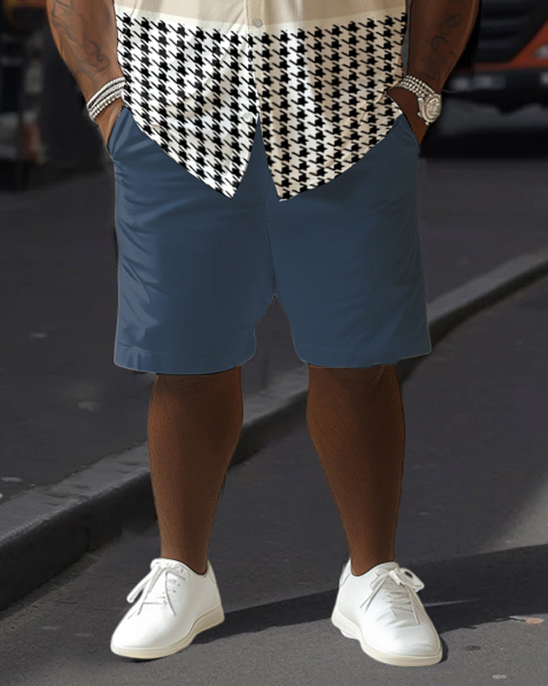 Big & Tall Graphic Polo Shorts Set for big men view 5