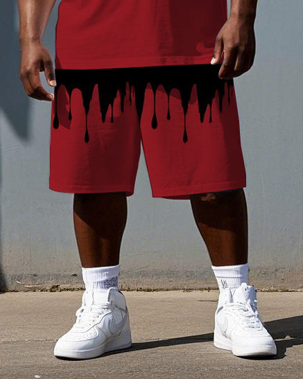 Big & Tall Graphic T-Shirt Shorts Set for big men view 3