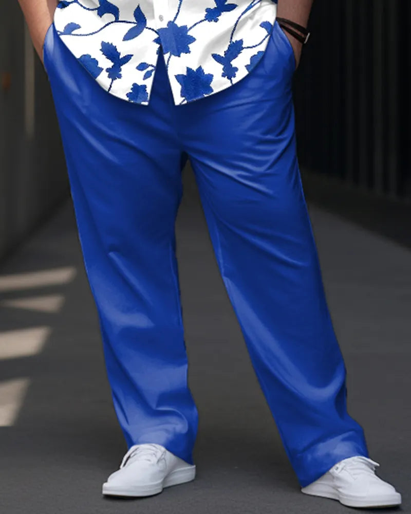 Big & Tall Graphic Floral Business Casual Jeans for big men view 3