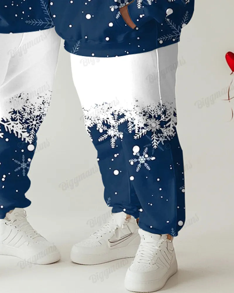 Big & Tall Blue Graphic Streetwear Hoodie for big men view 5