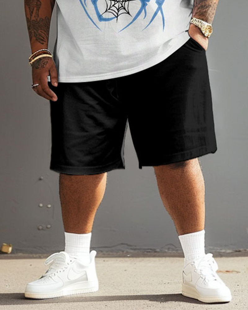 Big & Tall Graphic Graffiti T-Shirt Shorts Set for big men view 4