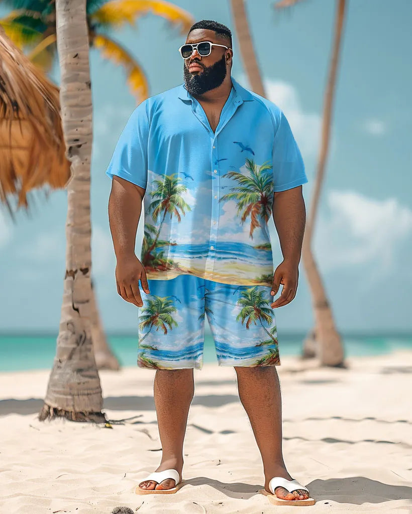 Big & Tall Hawaiian Graphic Jeans for big men view 1