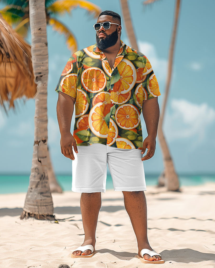 Big & Tall Orange Hawaiian Graphic Jeans for big men view 2