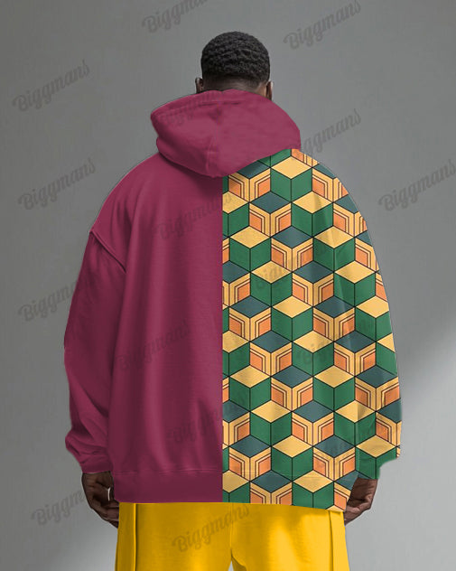 Big & Tall Streetwear Hoodie Sweatpants Set for big men view 3