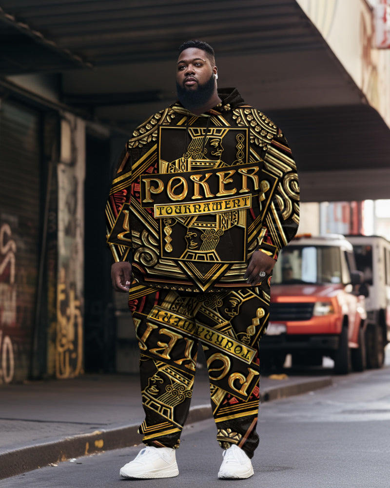 Big & Tall Graphic Streetwear Hoodie Sweatpants Set for big men view 1