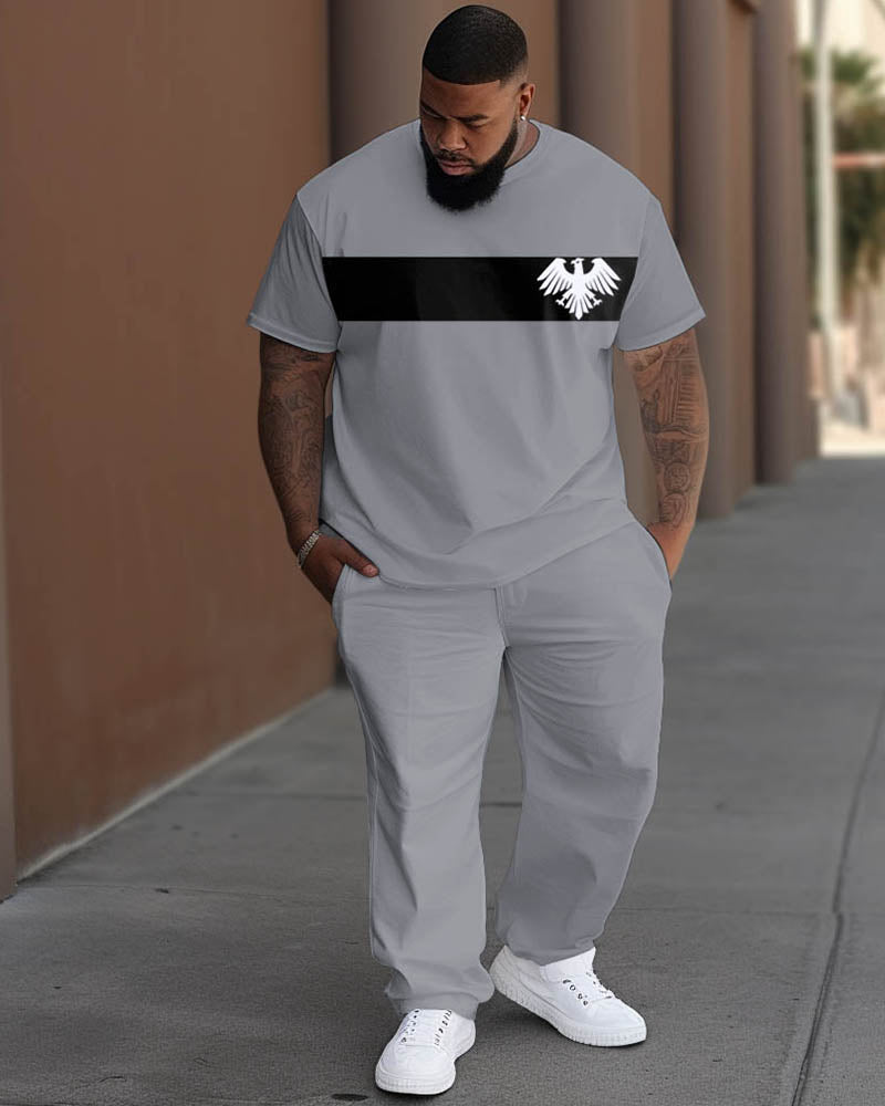 Big & Tall Graphic T-Shirt Pants Set for big men view 1