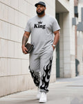 Big & Tall Graphic Streetwear T-Shirt Pants Set for big men view 1