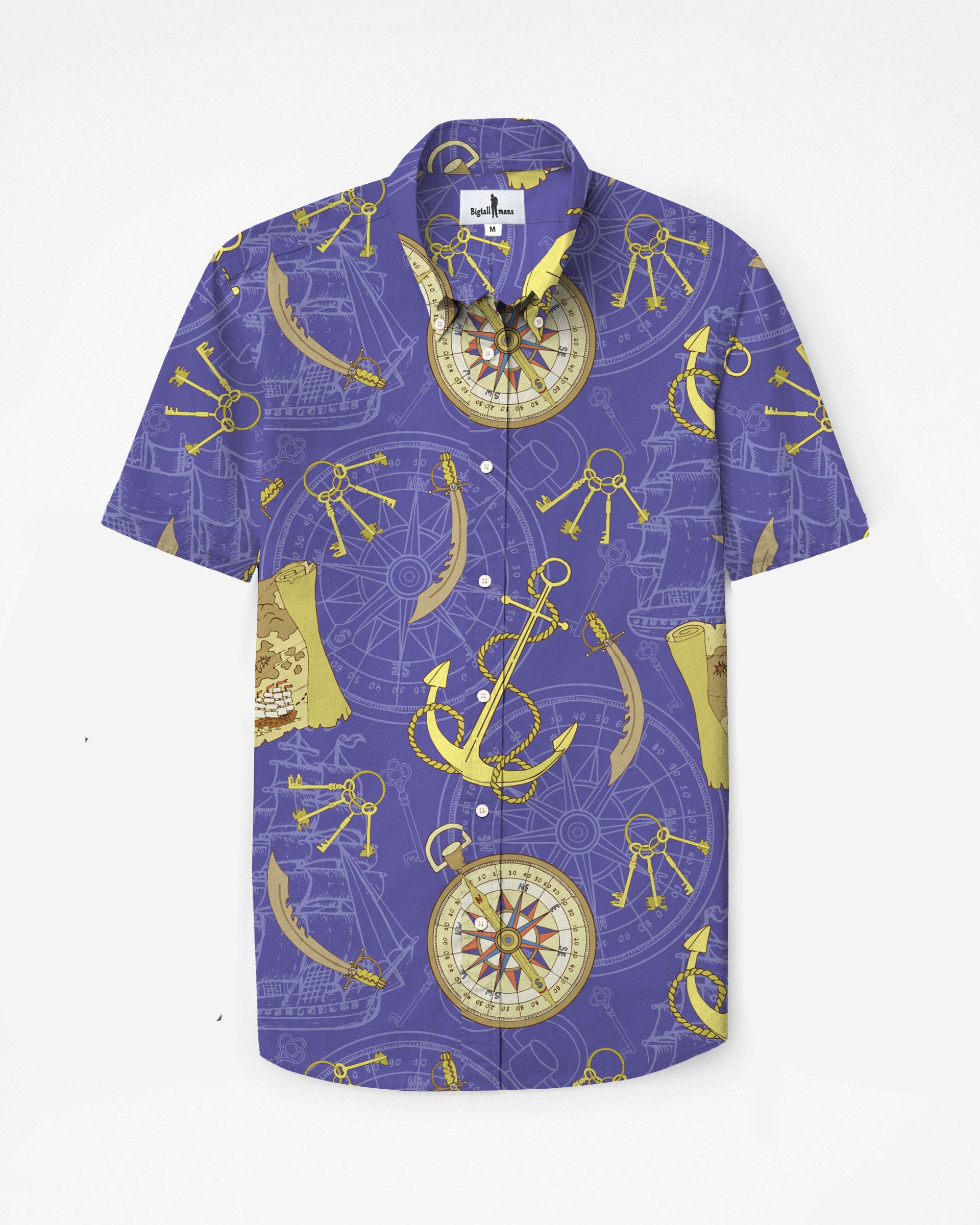 Big & Tall Hawaiian Western Short Sleeve Shirt for big men view 1