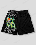 Big & Tall Green Graphic Graffiti Athletic Shorts for big men