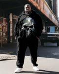 Big & Tall Graffiti Skull Hoodie Sweatpants Set for big men view 1