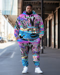 Big & Tall Graphic Hoodie Sweatpants Set for big men view 1
