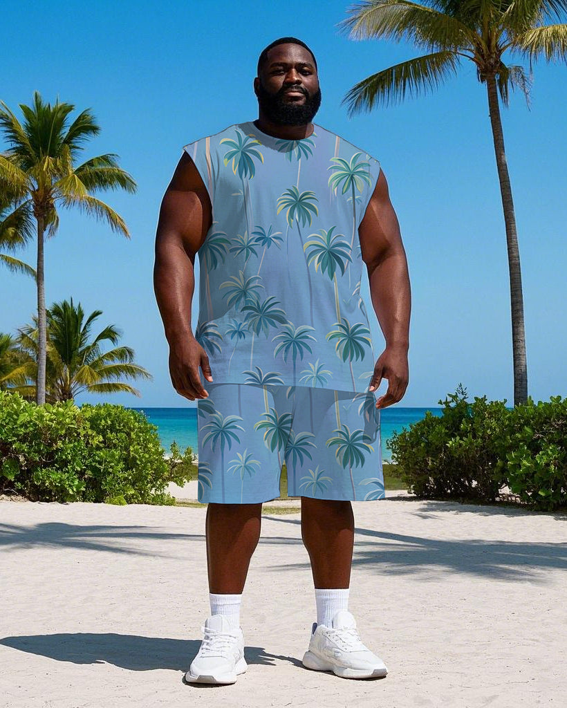 Big & Tall Hawaiian Tropical Two-piece Set for big men view 1