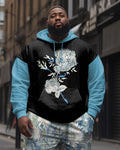 Big & Tall Floral Hoodie Sweatpants Set for big men view 2