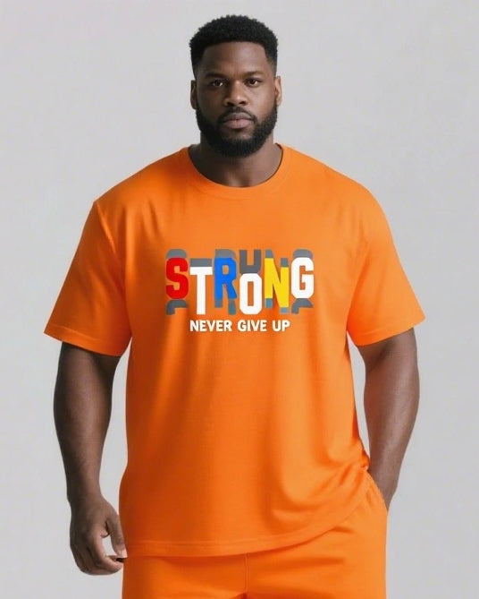 Big & Tall Graphic Streetwear Two-piece Set for big men view 14