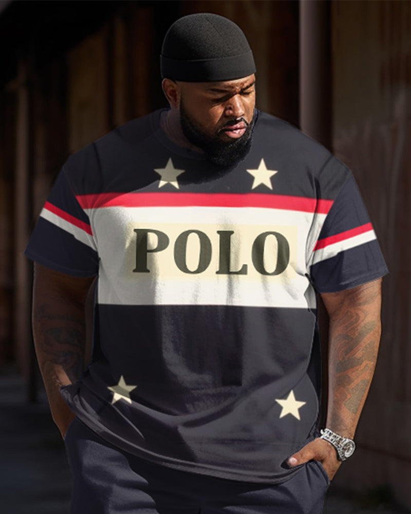 Big & Tall Athletic T-Shirt Pants Set for big men view 2