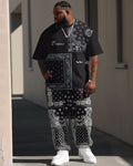 Big & Tall Graphic Athletic T-Shirt Pants Set for big men view 1