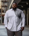 Big & Tall White Denim Graphic Jeans for big men