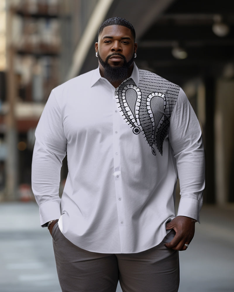 Big & Tall White Denim Graphic Jeans for big men