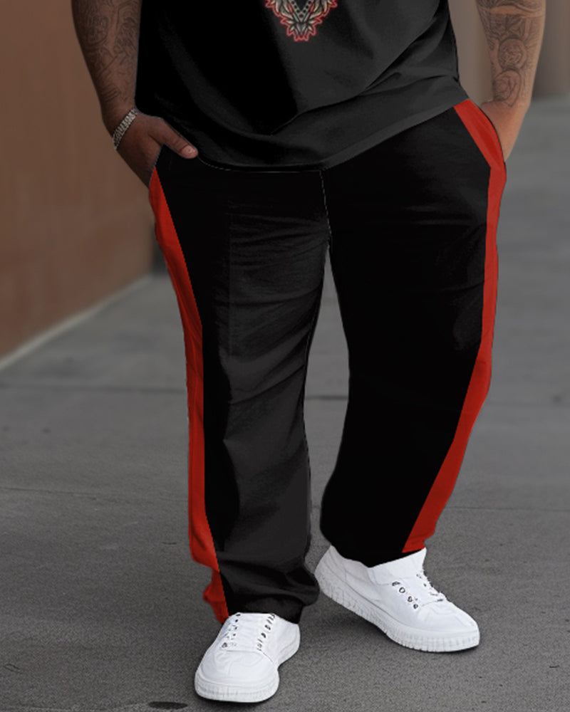 Big & Tall Geometric T-Shirt Pants Set for big men view 3