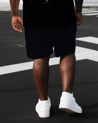 Big & Tall Graphic T-Shirt Shorts Set for big men view 3