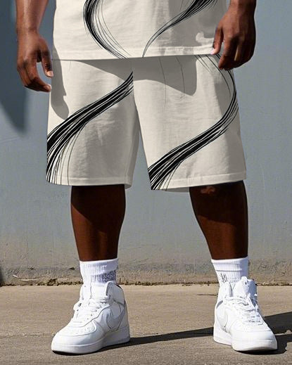 Big & Tall Graphic T-Shirt Shorts Set for big men view 3