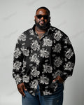 Big & Tall Skull Long Sleeve Shirt for big men view 1