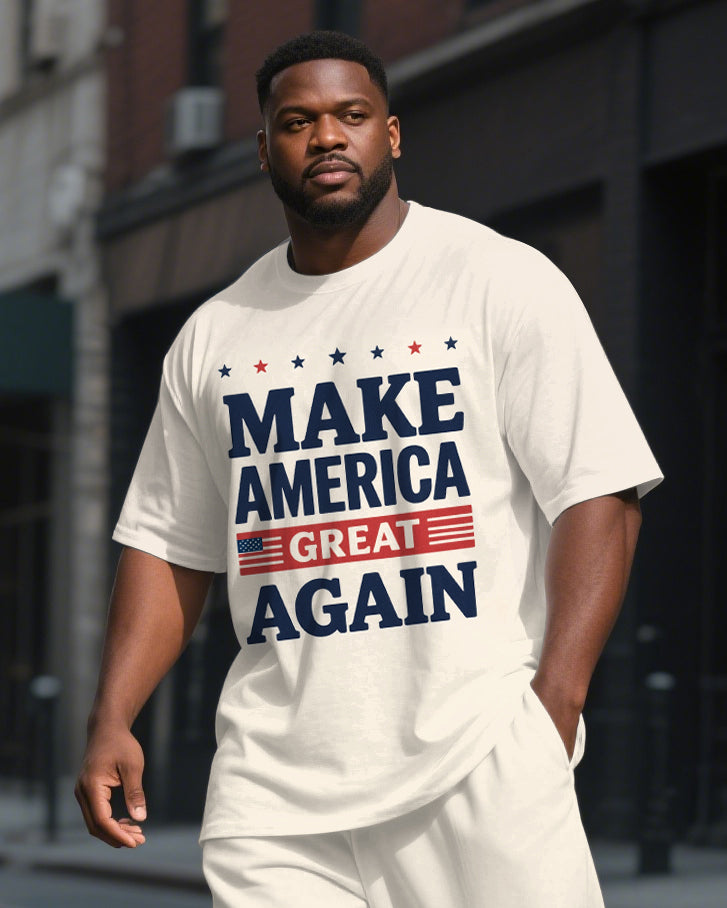Big & Tall Graphic T-Shirt Pants Set for big men view 2