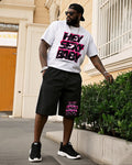 Big & Tall Graffiti Streetwear T-Shirt Shorts Set for big men view 1