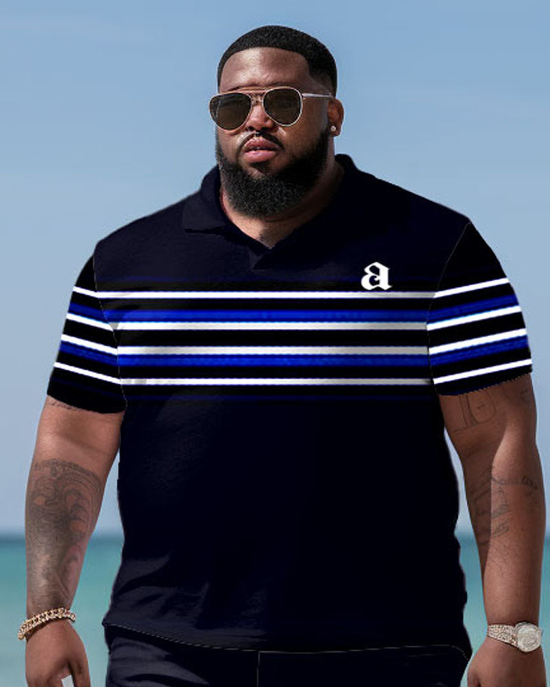 Big & Tall Striped Graphic Jeans for big men view 2